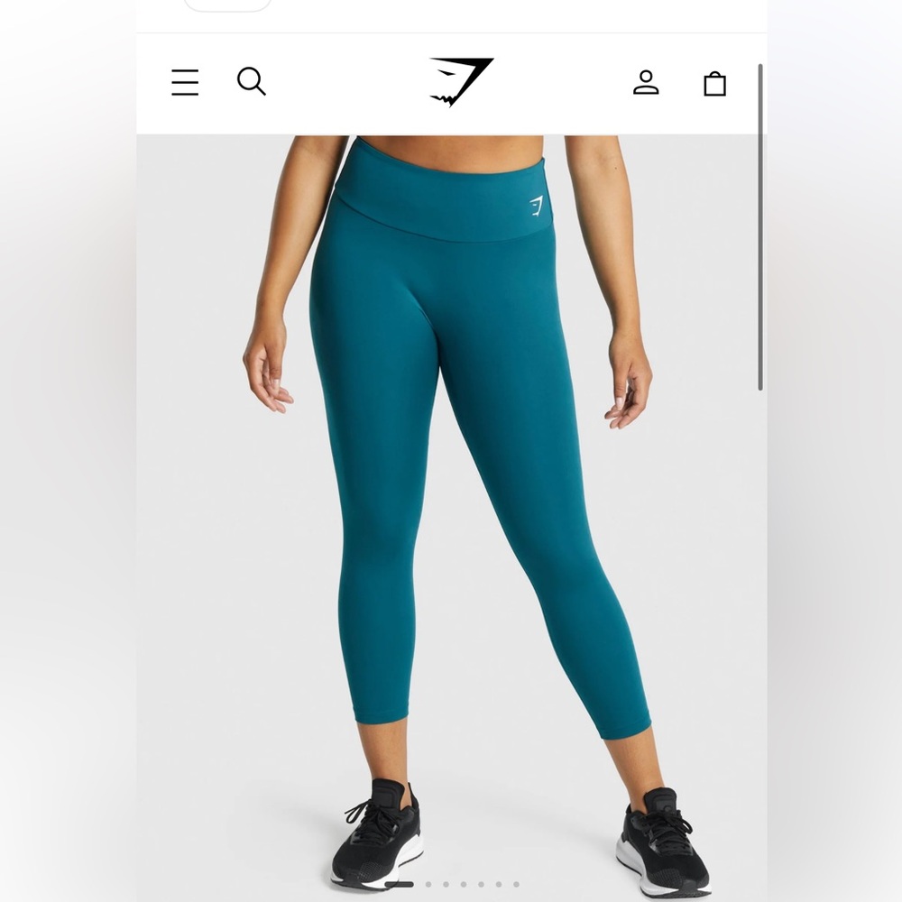 Gymshark women’s training 7/8 leggings, Teal, size Large